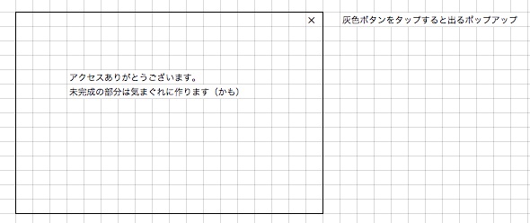 まだ作っていないというポップアップのワイヤーフレーム